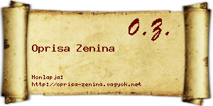 Oprisa Zenina névjegykártya